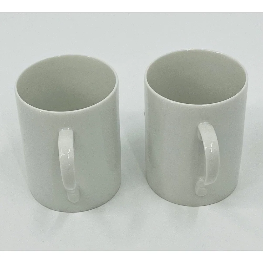 Vintage MCM Set 4 White Demitasse Espresso Cups Mugs Schmid Porcelain Japan